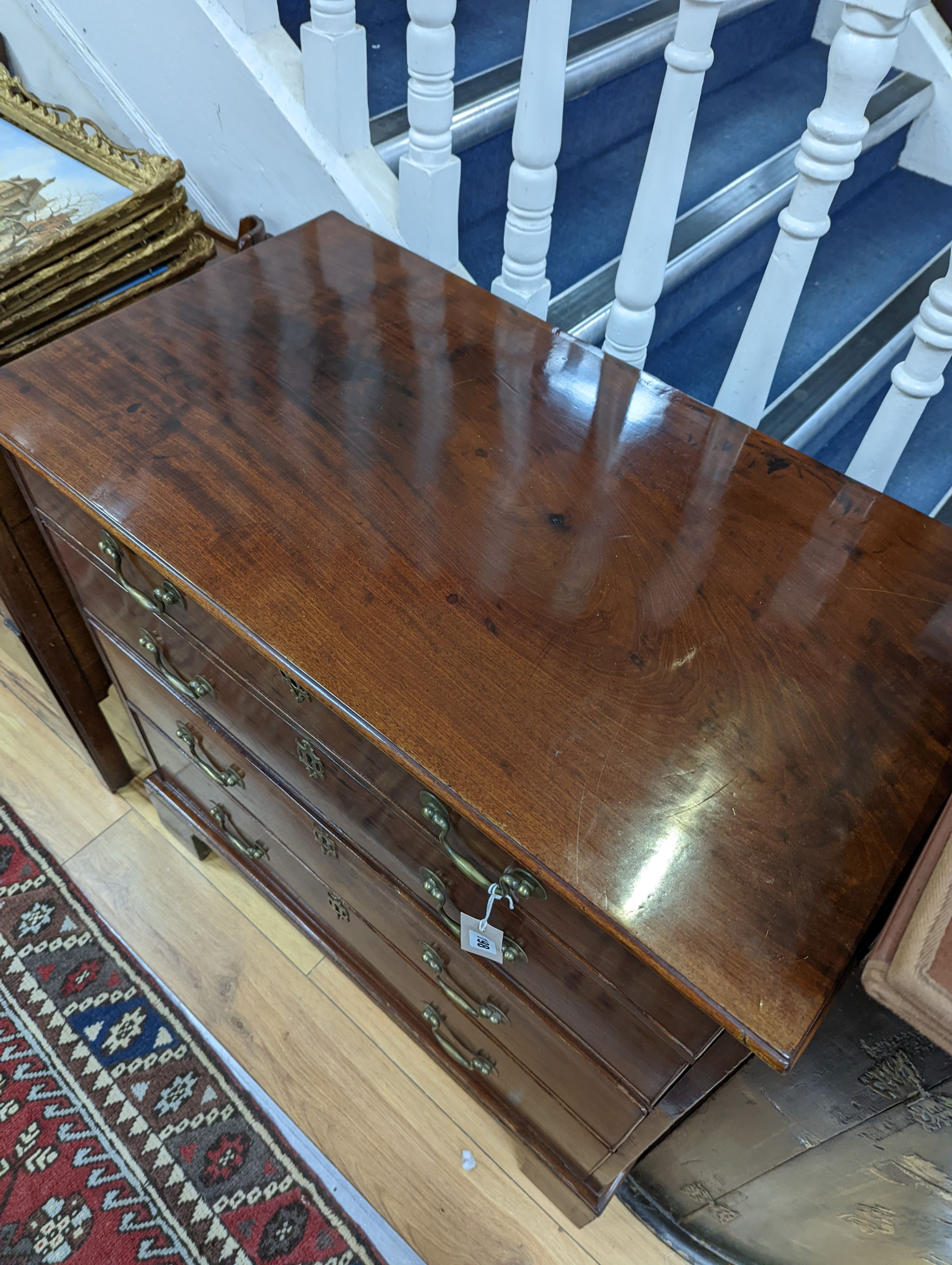 A small George III mahogany four drawer chest, width 81cm, depth 45cm, height 81cm